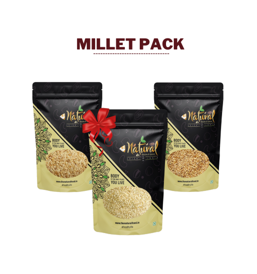 Barnyard Millet, Foxtail Millet & Little Millet – Millet Pack (1 Kg each)