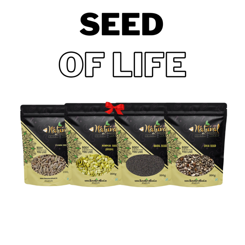 Chia, Basil, Cucumber & Pumpkin seeds - Seeds of Life (250 gms each)