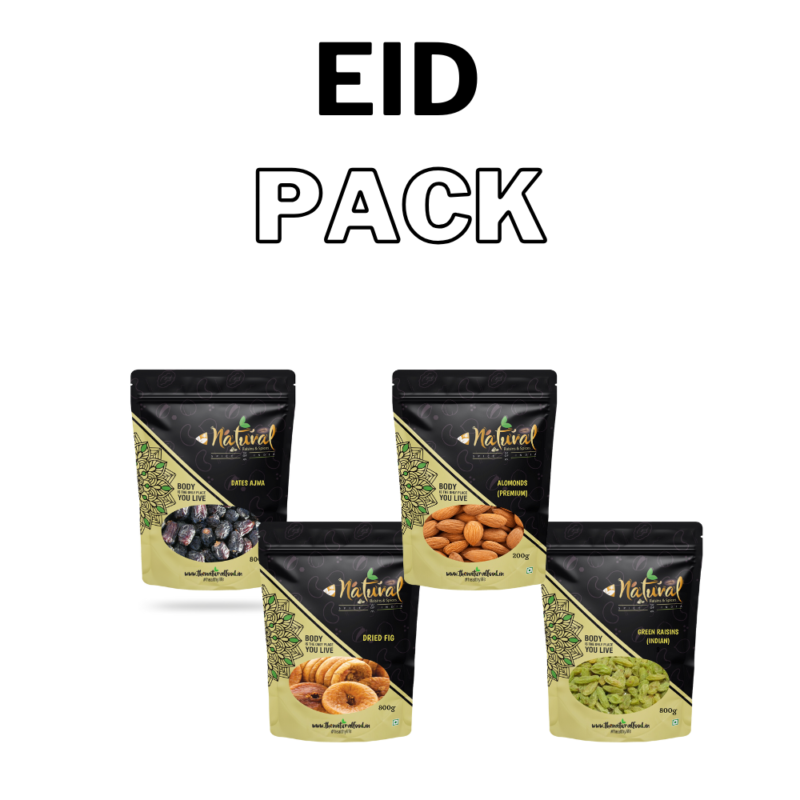 Eid Box - Safawi Dates (500gm), Green Raisins, Almonds & Fig ( 250 gm Each Combo)