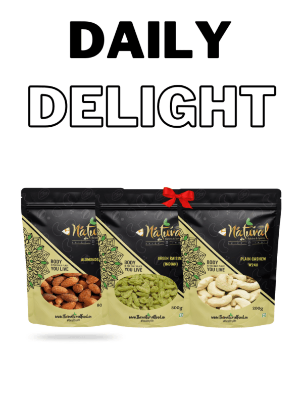 Premium Almonds, Green Raisins & Cashew W320 - Daily Delight (250 gms each)