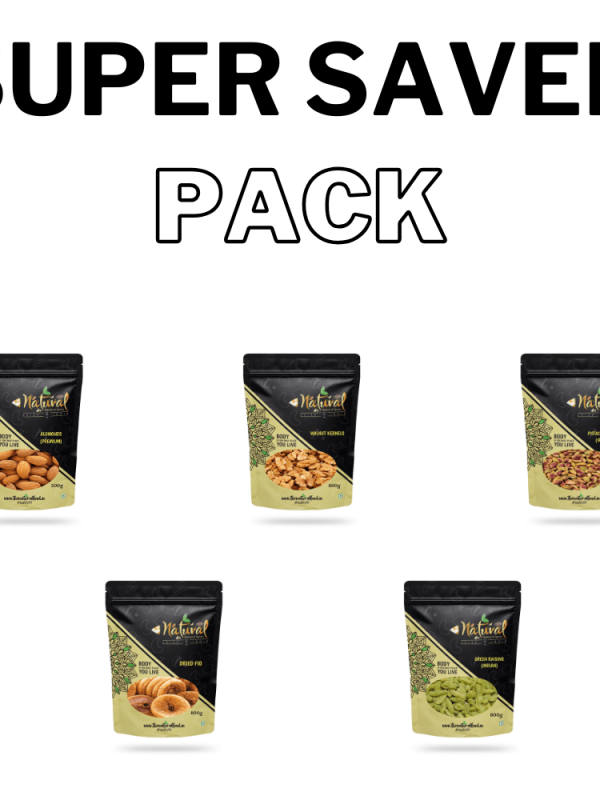 Super Saver Pack - Almonds, Walnuts(250 gm), Pista, Figs & Green Raisin (250 gms each Combo Pack)
