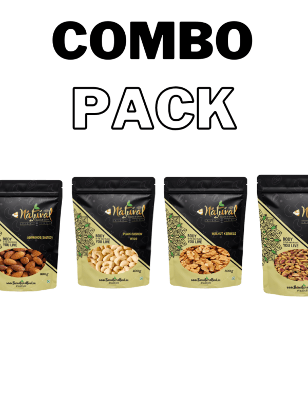 Cashews W320, Walnuts(250 g), Pista Green, Salted Almond (250 gms each Combo Pack )