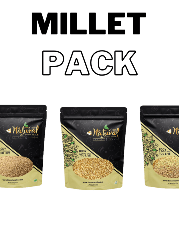 Barnyard Millet, Foxtail Millet & Little Millet - Millet Pack (1 Kg each)