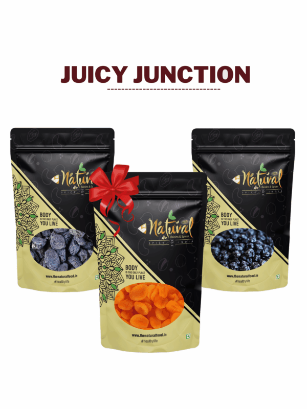 Apricots 200 gm, Prune 240 gm & Blueberries 200 gm– Juicy Junction Combo