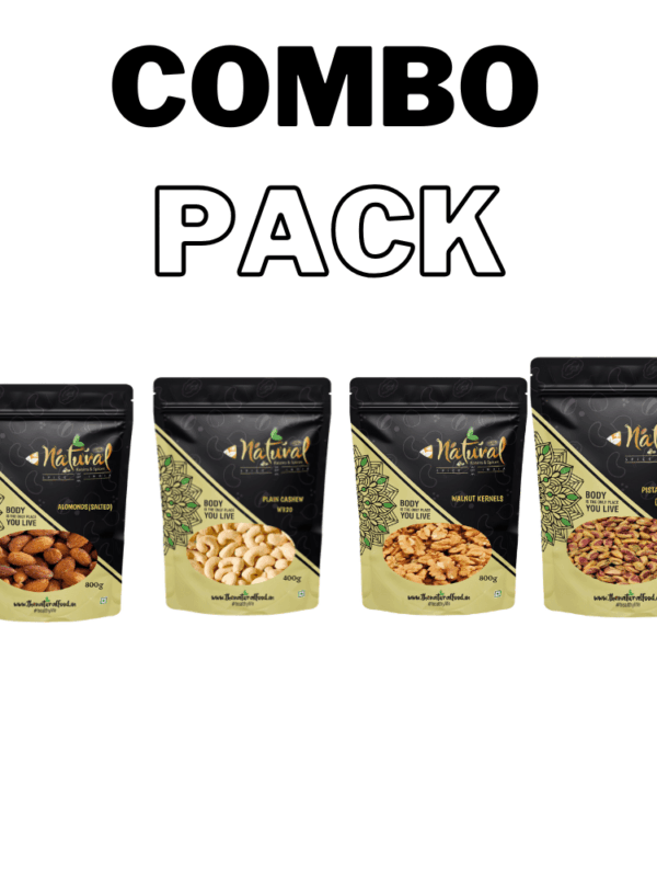 Almonds, Walnuts(250 g), Apricots & Kiwi - Fruit & Nut (250 gms each Combo Pack )