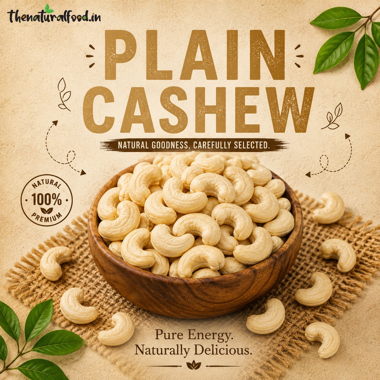 Plain Cashew W240 - 500 gms